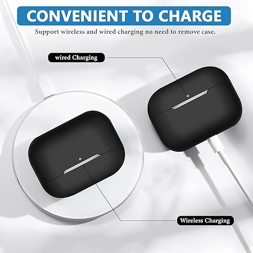 Miniatura 5 de Funda protectora de silicona suave para Airpods Pro 2 de 2 generación, a prueba de golpes, con llavero para Air Pods Pro 2, funda de carga para