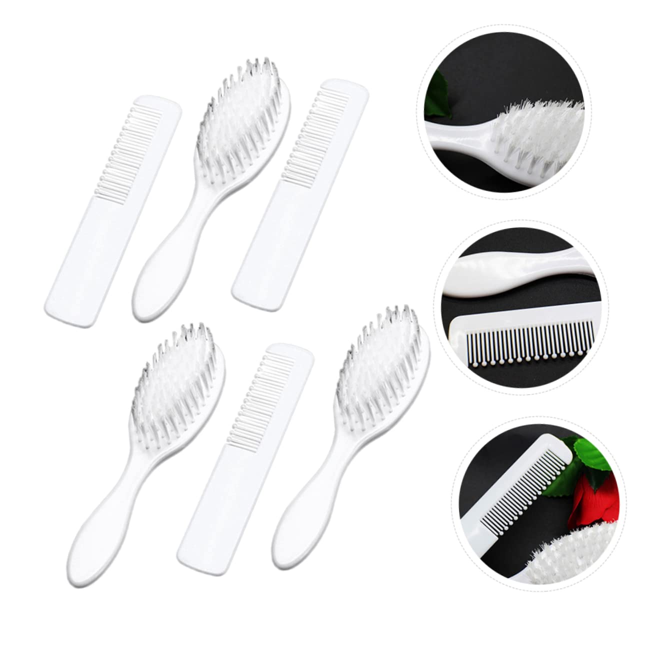MERRYHAPY Baby Grooming Kit Hairbrush Comb Cradle Cap Brush Head Massager Multi-Purpose Bathing Brush Set