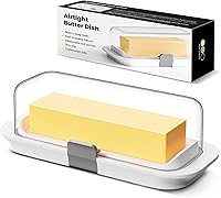 Pisol Airtight Butter Dish with Lid - Fits East/West Coast Sticks, Countertop & Fridge Door, BPA-Free, Microwave/Dishwasher Safe