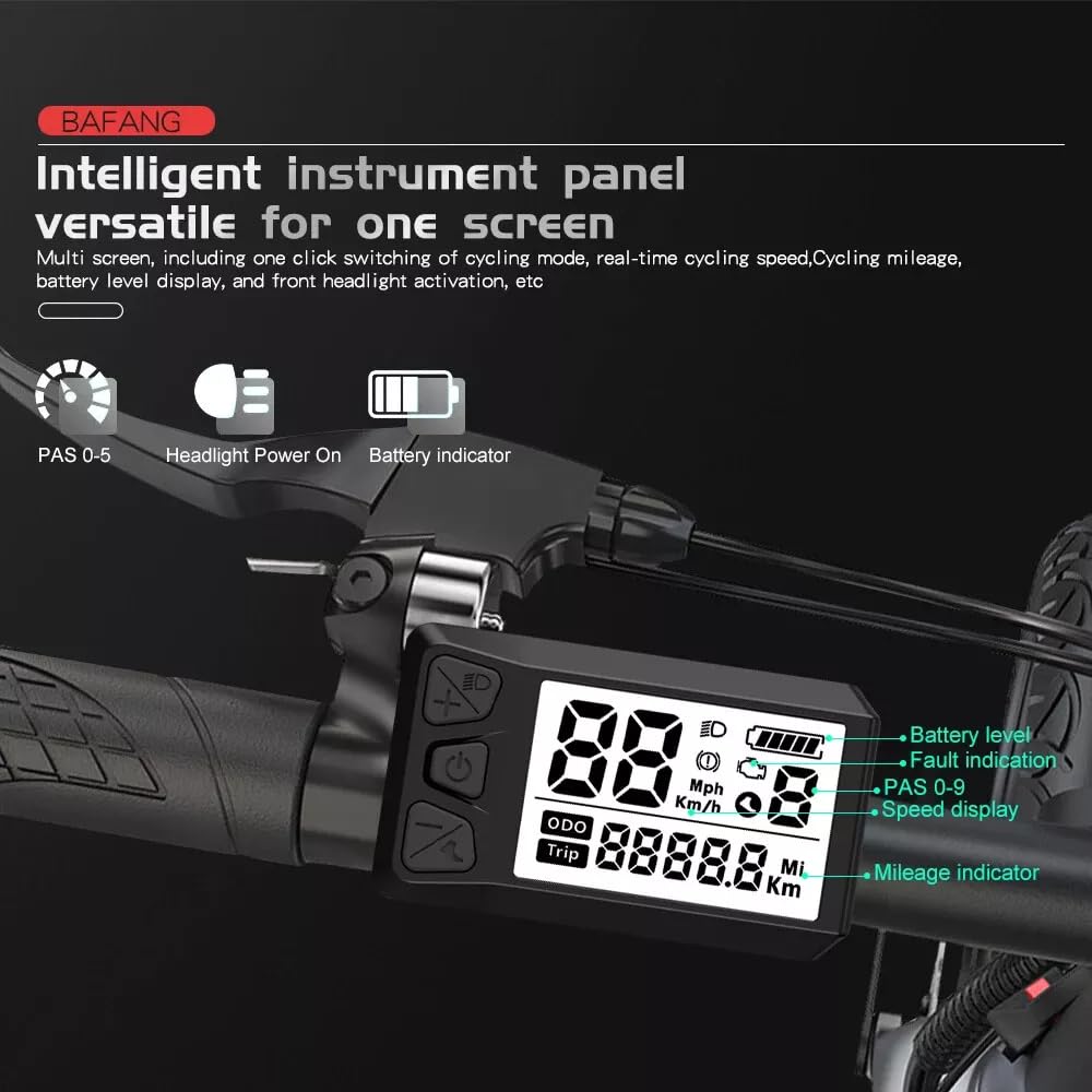 Écran LCD Intelligent 530S Pour Vélo Électrique – 36V/48V/52V, 5 Broches, Compatible BBS01/02/HD