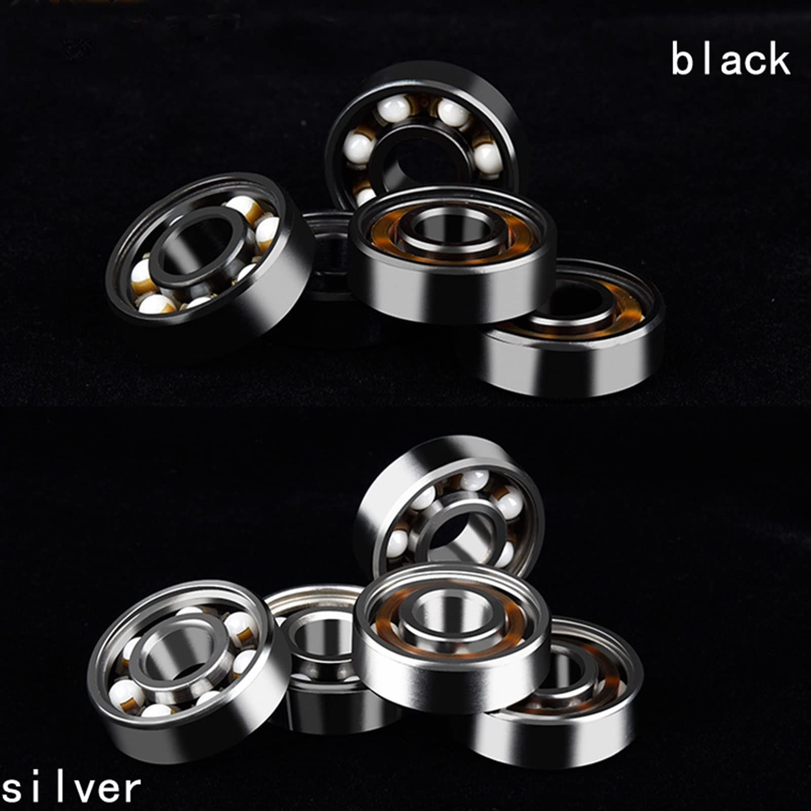 10 Pcs 608RS Boule En Céramique Inline Roller Skate Roulement Roue Roulement Roulement Roulement de Roue de Skateboard 608 RS 8x22x7mm Arbre(Argent)