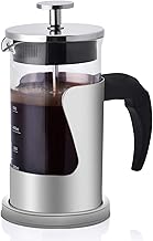 Cafeteira prensa francesa, prensa de café de 350 ml pequena de aço inoxidável para acampamento Cafeteira de vidro para cafeteira prensa francesa, bule de chá