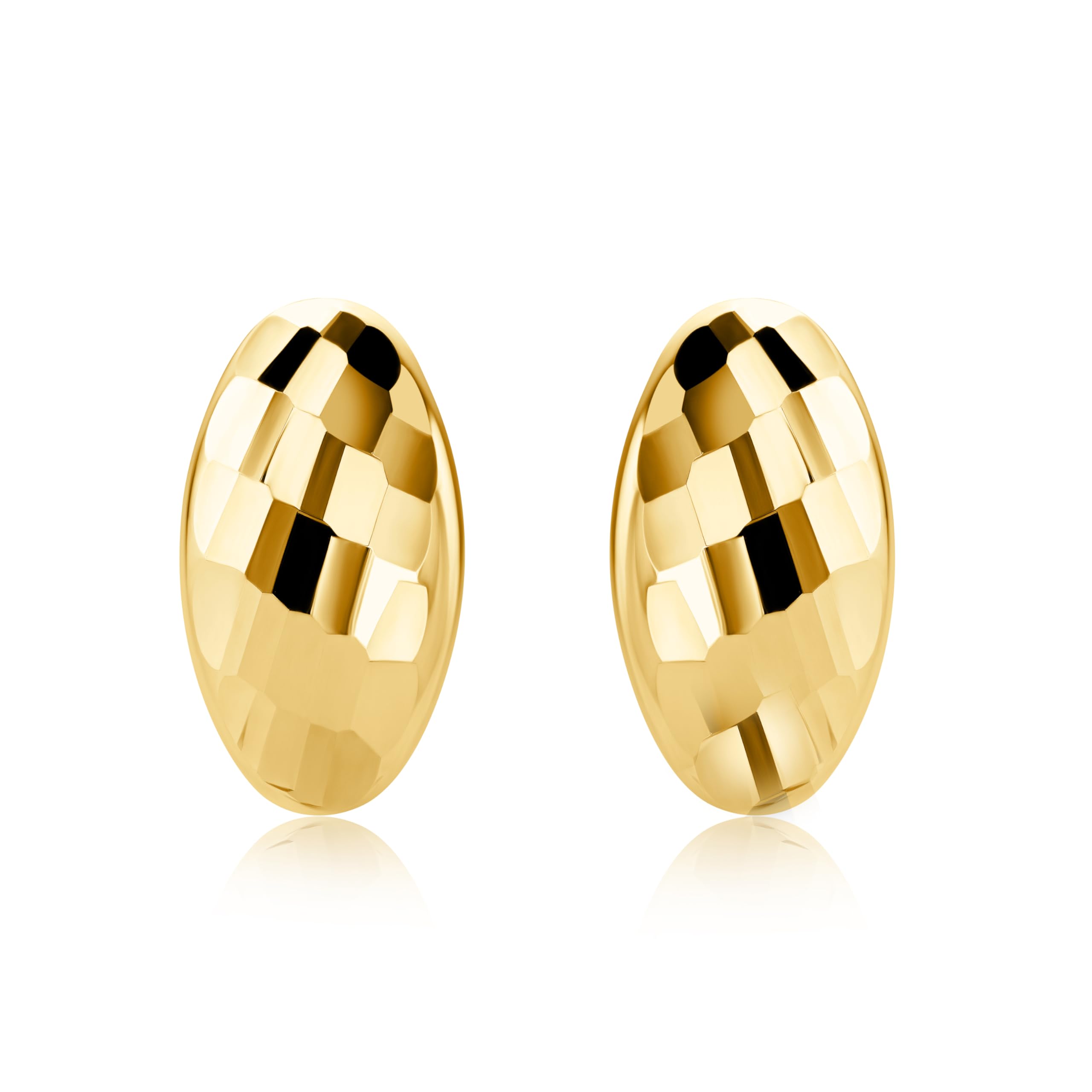 Pendientes de aro de oro amarillo 585 de 14 quilates – EP04, Dorado