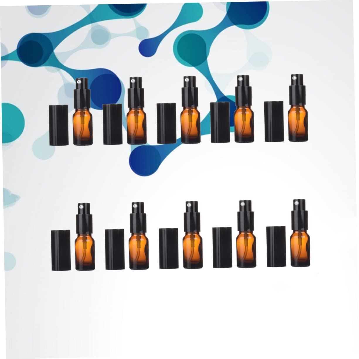 FOMIYES 10pezzi Flacone per Profumo in Vetro Contenitore per Cosmetici da Viaggio Flacone Vuoto Marrone Ricaricabile e Riutilizzabile