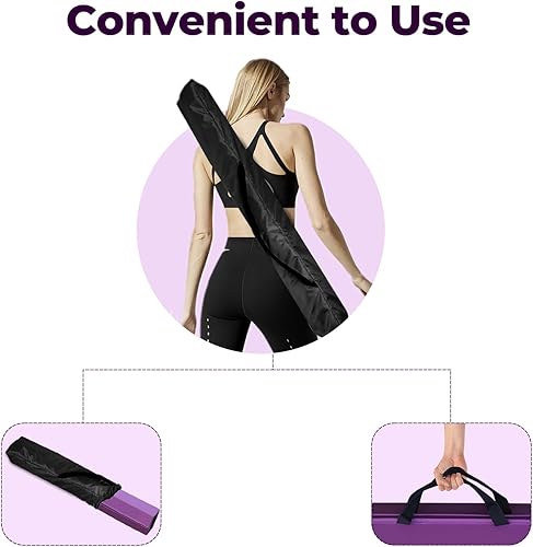 Miniatura 7 de FBSPORT Haz de equilibrio de 810 pies equipo de gimnasia plegable de piel sintética para niños y adultos, base de goma antideslizante, viga de