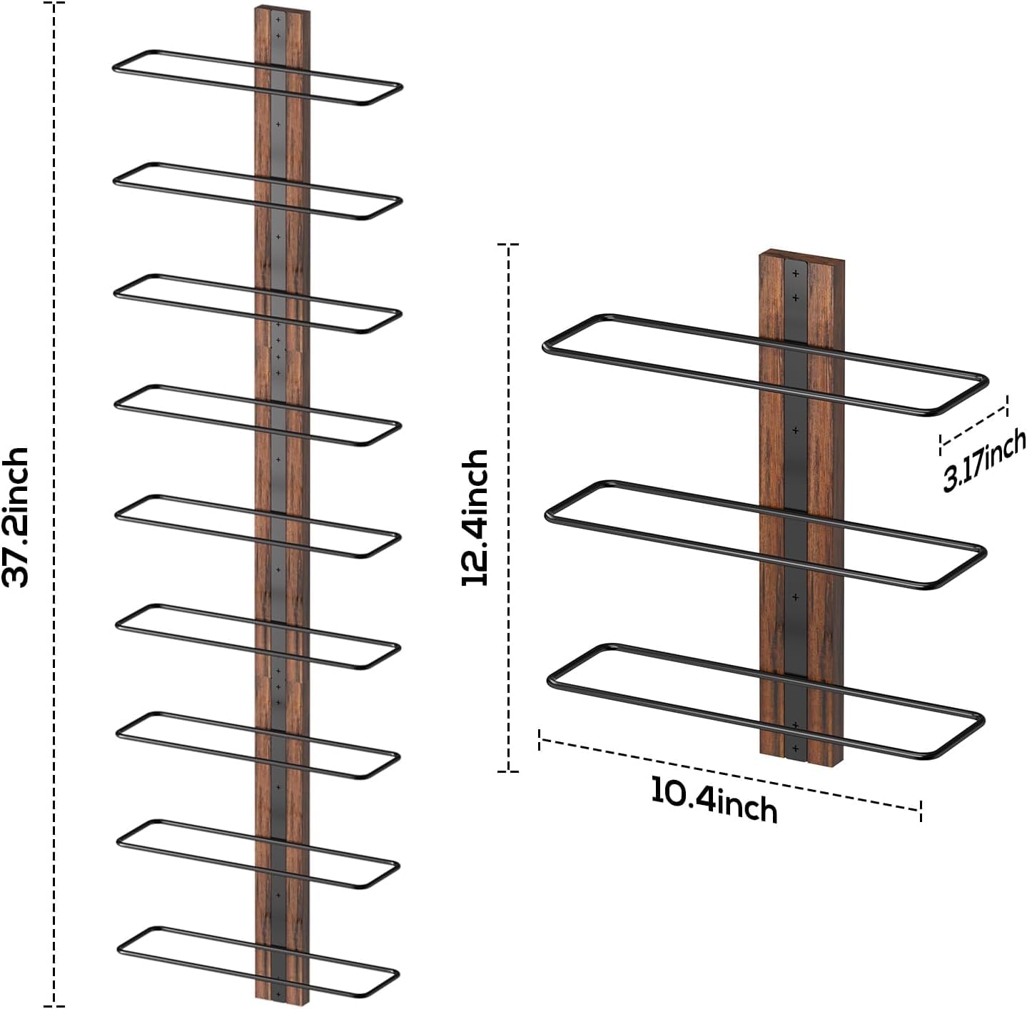 B4Life Wine Rack Wall Mounted for 9 Wine Bottles, Wood Wine Racks for Wall, Wine Holder Wine Bottle Racks for Kitchen, Dining Room, Bar