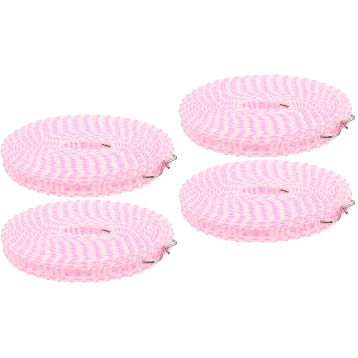 TOPBATHY 4pezzi Filo Stendibiancheria Portatile Asciugatura Antivento Resistente e Antiscivolo Per Uso Esterno e Per Viaggi e Campeggio Metri