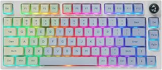 EPOMAKER TH80 Pro 75% Hot Swap RGB 2.4Ghz/Bluetooth 5.0/Wired Gaming Mechanical Keyboard, with 4000mah Battery, MDA PBT Keycaps, Knob for Windows/Mac PS5 PS4 Xbox(TH80 Pro Monet, Gateron Pro Yellow)