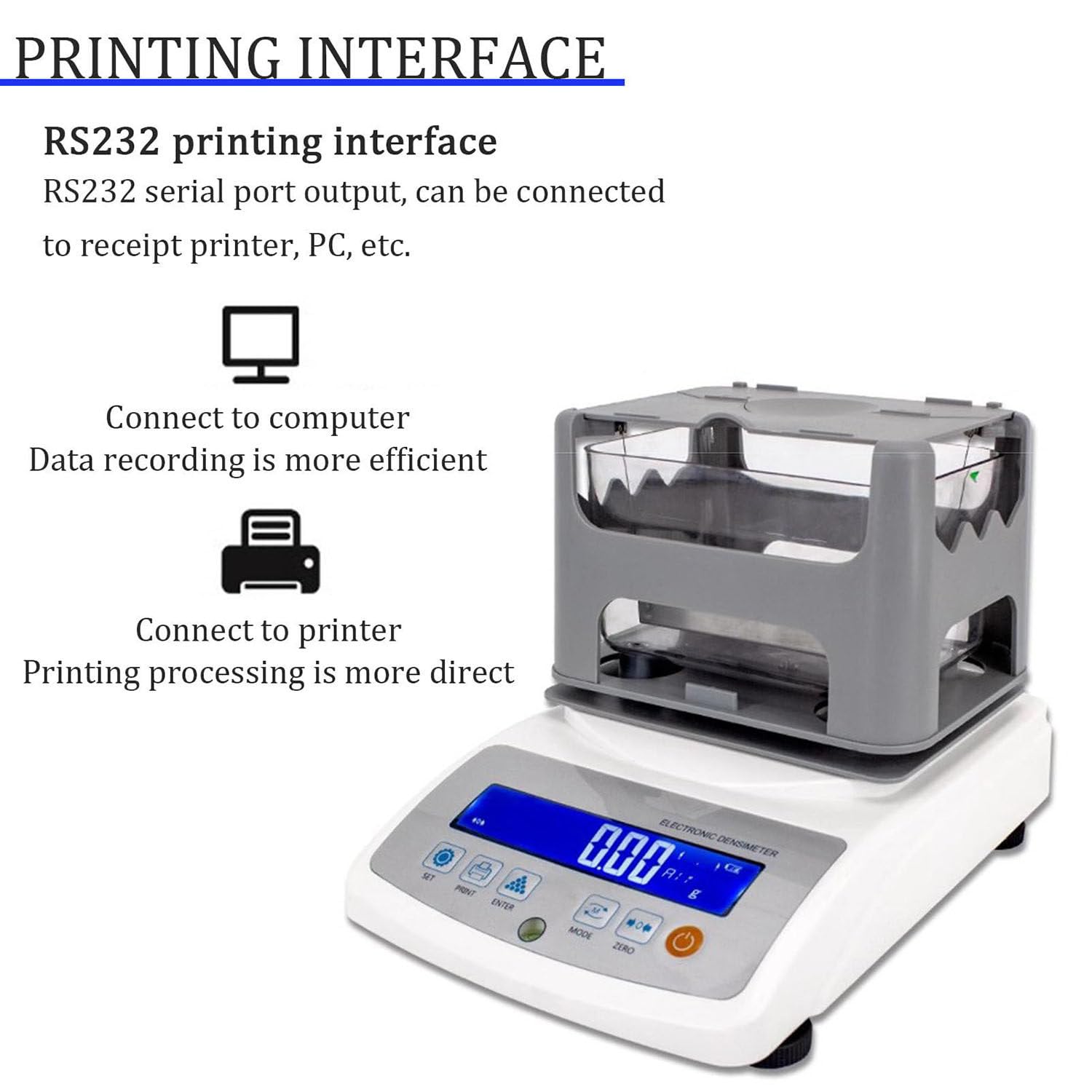 Tester digitale dei metalli preziosi, analizzatore di purezza dell'oro e densimetro, misura 300g-2000g con risoluzione 0.001g/cm3 per la rilevazione del carato