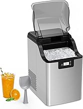 Acekool Nugget Ice Maker, Pebble Ice Maker Machine, 30lbs Per Day, 3Qt Water Reservoir & Self-Cleaning, Stainless Steel Finish Ice Machine for Home Office Bar Party