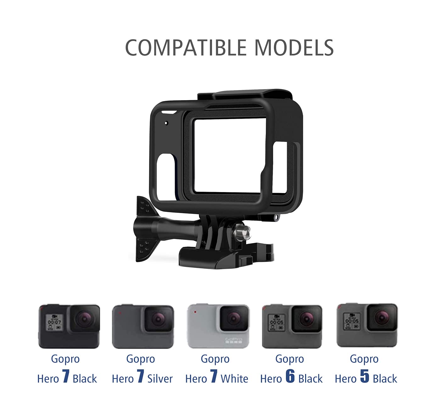Soporte de carcasa para cámara GoPro Hero7 Hero6 Hero5 (2018), color negro