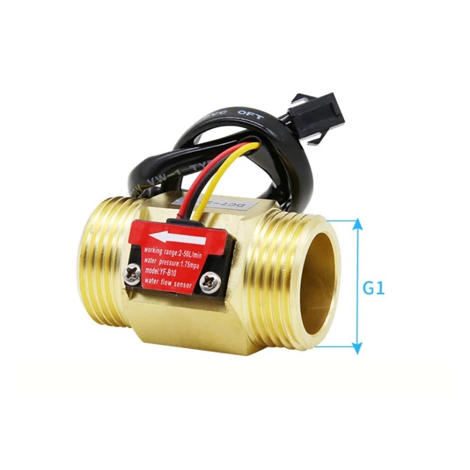 Flow Sensor Meter Digital Pipeline Water Flow 5-15V 1 Inch Water Flow Sensor Sensor Switch Flow Meter DN25 Brass Water Meter Flowmeter Water Flow Sensor