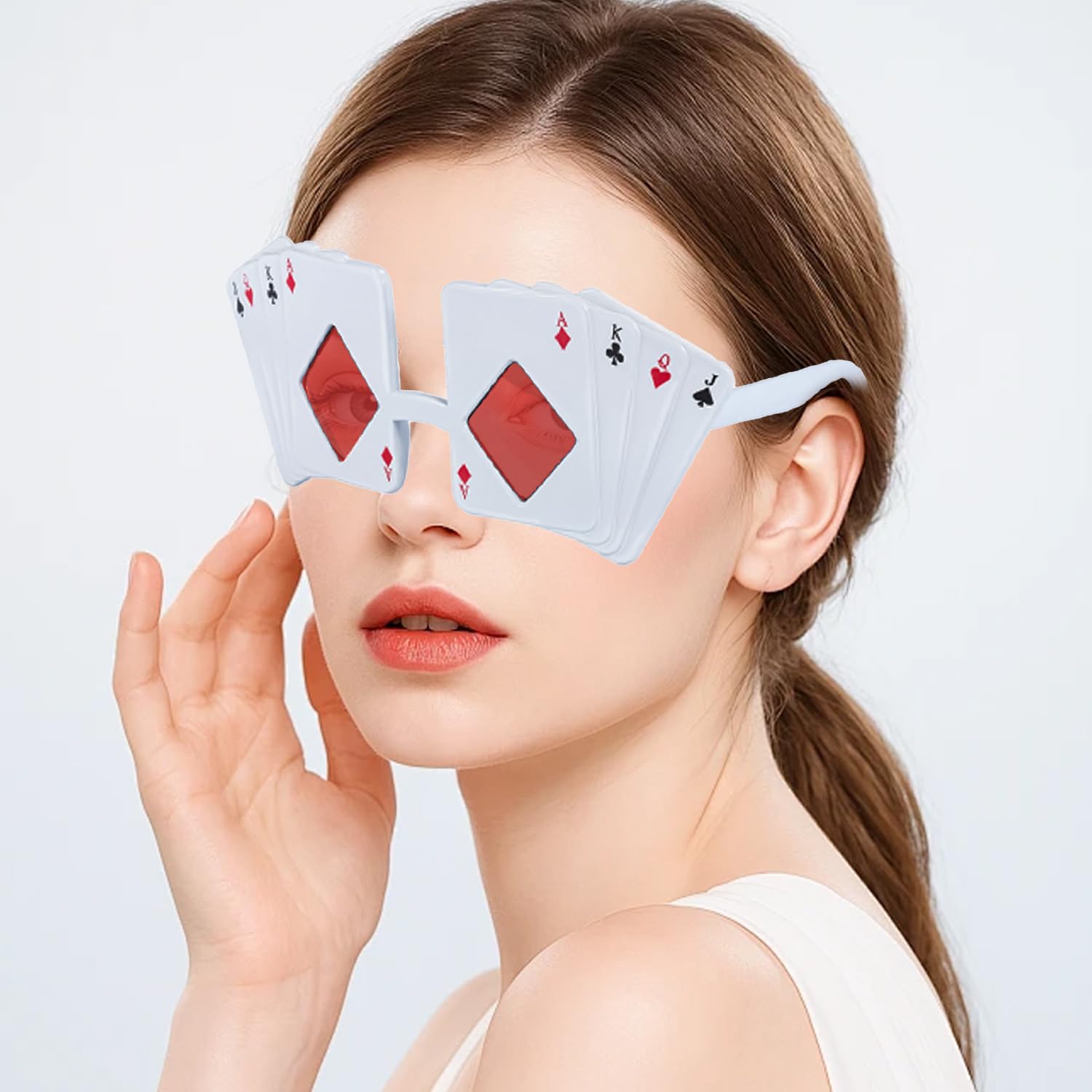AOVNA Poker Cards Sunglasses Funny Glasses Silly Sunglasses Party Favors Glasses Halloween Decorative Party Accessories for Men Women - Image 4