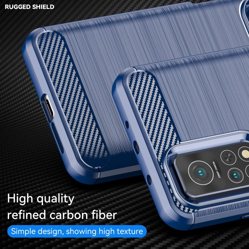 Image of Hybrid Carbon Fiber Back Case for Xiaomi Mi 10T / Mi 10T Pro (Blue)