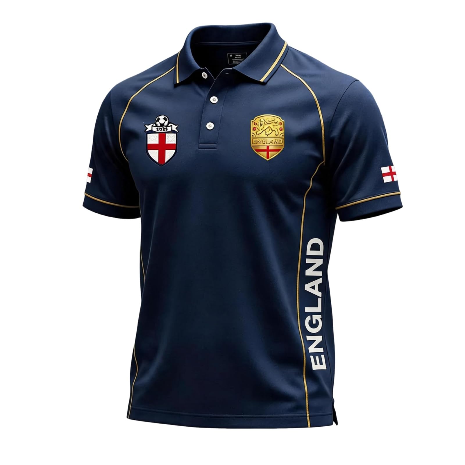 Men’s England Football Shirt 2026 with Lion Print Collared Short Sleeve Polo Shirt for Supporters of Football National Flag Casual Print Button Down Collar Top Outdoor Sports Shirts 2#Wine 3XL