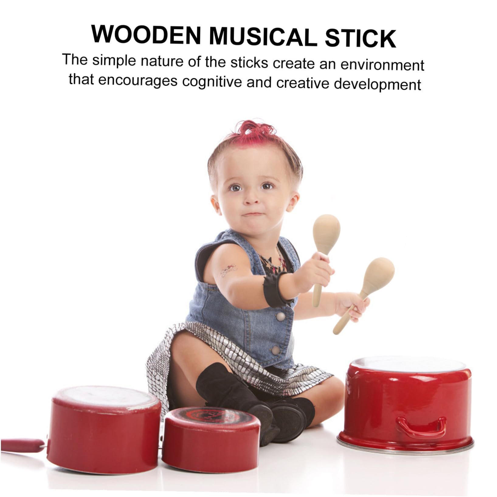 Gatuida Maracas in Legno da Dipingere 12 Pezzi, Strumenti Musicali Maracas per Ragazzo Ragazza, Giocattolo Educativo Precoce per Scuola e Feste, Sonagli Percussione Fai da Te per Attività