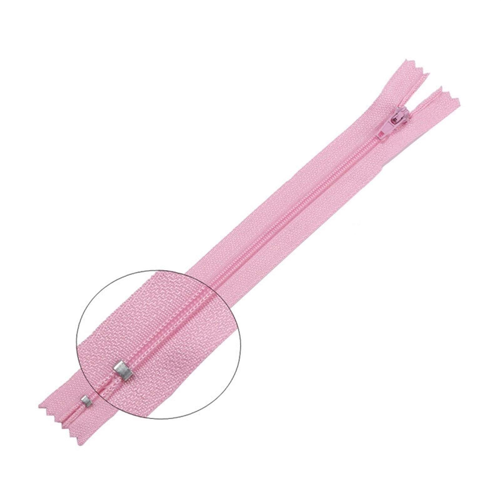 Plastic Zipper 10pcs Nylon Coil Zippers, for Tailor Sewing Crafts, 3 Inch-24 inch(Pink,12.5cm)