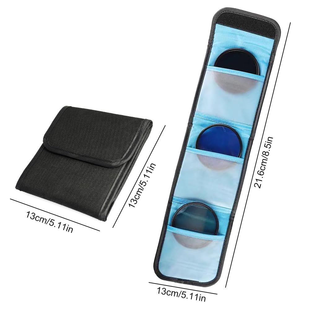 Kamera Filter Tasche, Custodia per Filtro per Obiettivo per Fotografia, Custodia per Filtri per Fotografia, Custodia per Filtri, per Filtri Rotondi o Quadrati per Camera Filters (3 Pocket)