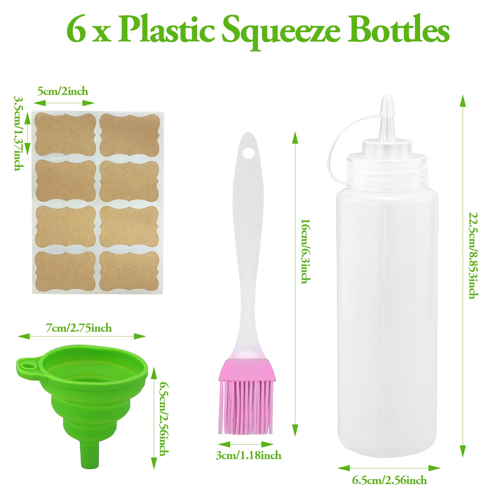 6 Pezzi Bottiglia di Condimento in Plastica, 500ml Bottiglia Squeeze di Plastica con Coperchio, Bottiglia di Salsa, Adatto per Ketchup, Senape, Mayo, Salse Piccanti, Olio D'oliva