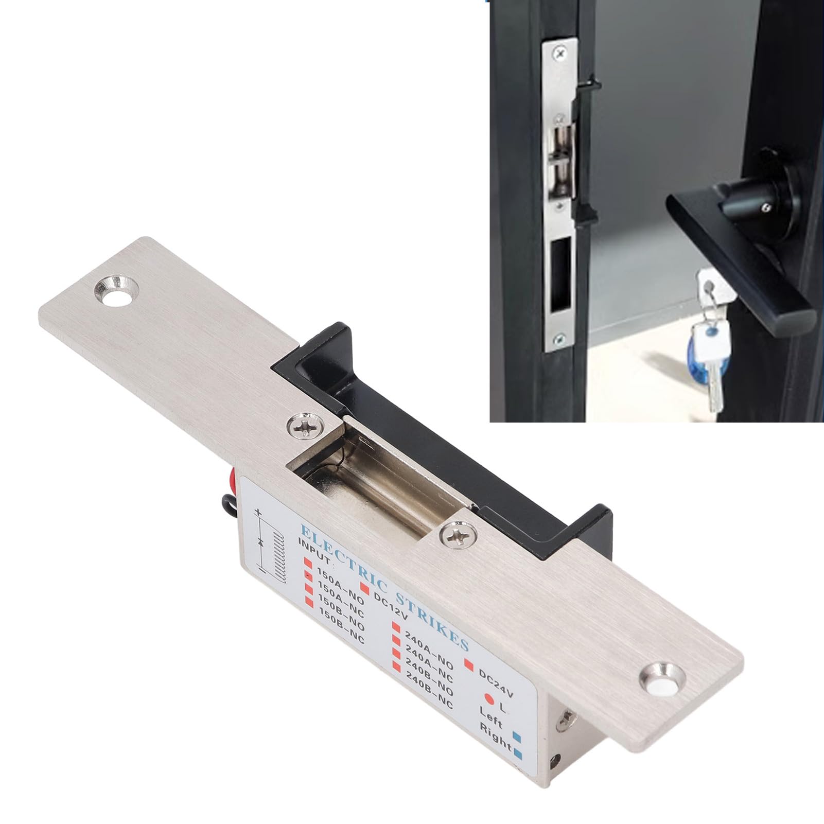Fall Safe Electric Strike Lock 12V Mecanismo Seguro de Ataque Eléctrico para Cerraduras Cilíndricas El Bloqueo Eléctrico Fall Convierte las Cerraduras Cilíndricas Estándar en