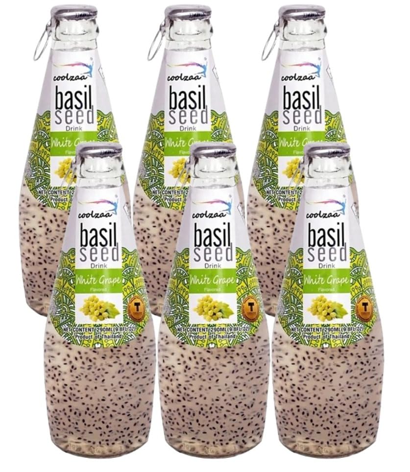 Coolzaa Basil Seed Drink White Grape Fruit Flavour | Energy