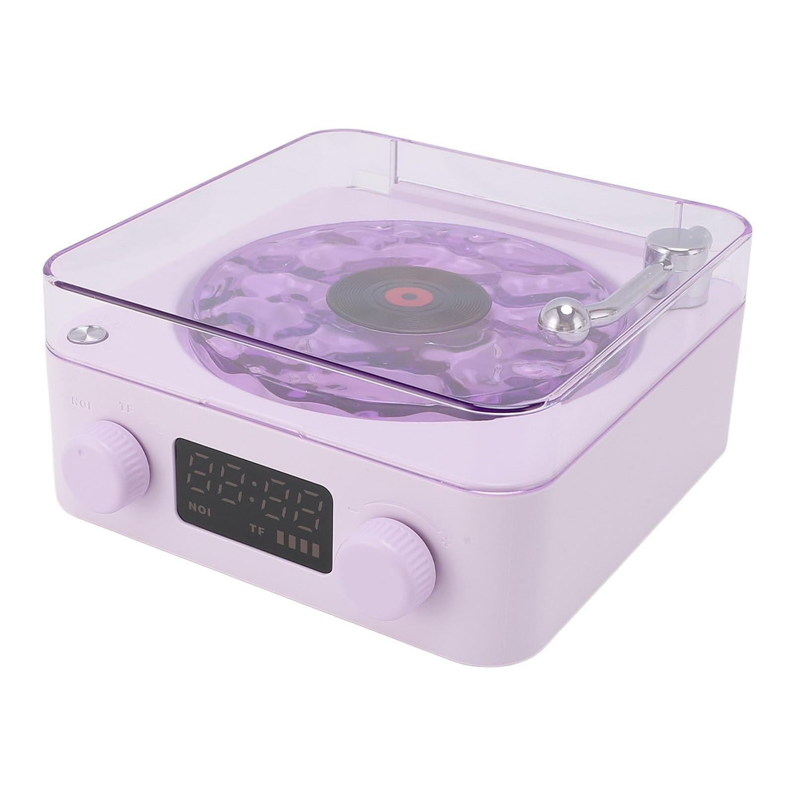 Waves Tourne-Disque Vintage, Le Lecteur Waves avec Veilleuse et Affichage de L'heure, Haut-Parleur Bluetooth Vintage, Lecteur CD Stéréo Portable pour Chambre à Coucher, Bureau,