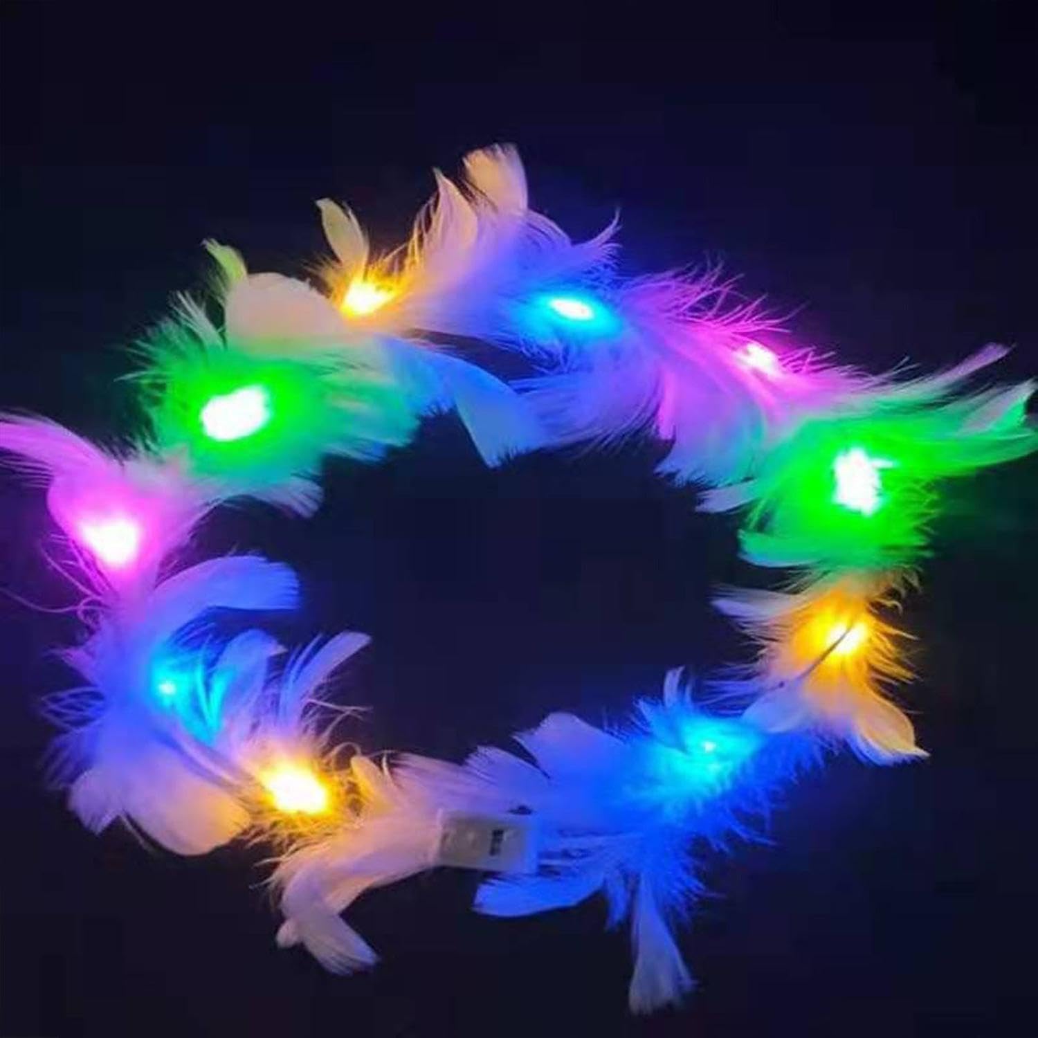 MOOLYAVAAN PRODUCTS Feather Crown Tiara Light Up Headbands LED Feather Hairband with 3 Different Flashing Modes for Kids and Adults (RANDOM COLOR) (PACK OF 1) (B0CJNVLXGV) Amazon Price History, Amazon Price Tracker
