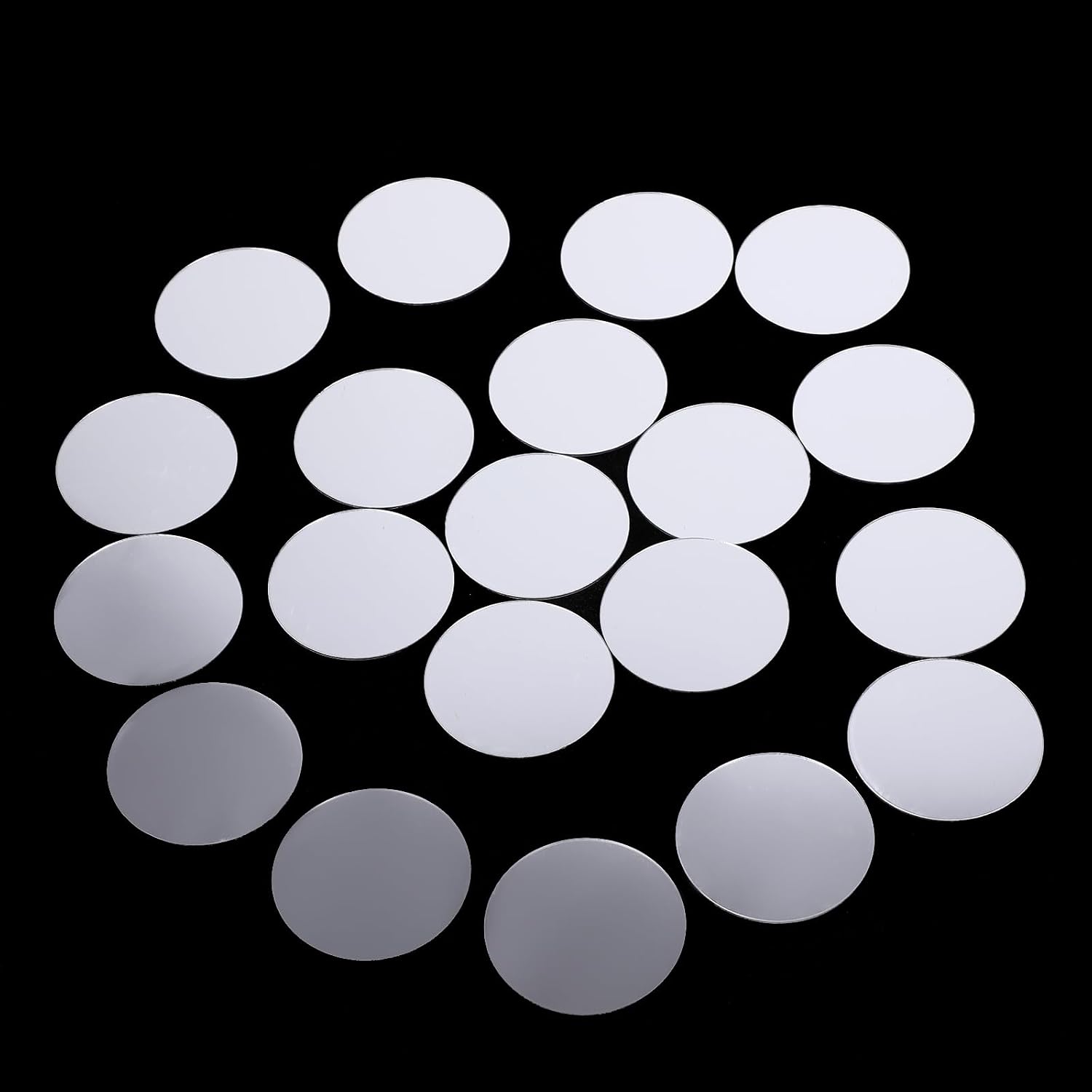 Trinkrittey 20Pcs Mini Acrylic Round Mirror Tiles, Self Adhesive, Silver, Classic Style, Mosaic Tiles for DIY Crafts, Wall Decor, Jewelry Making, 2 Inch