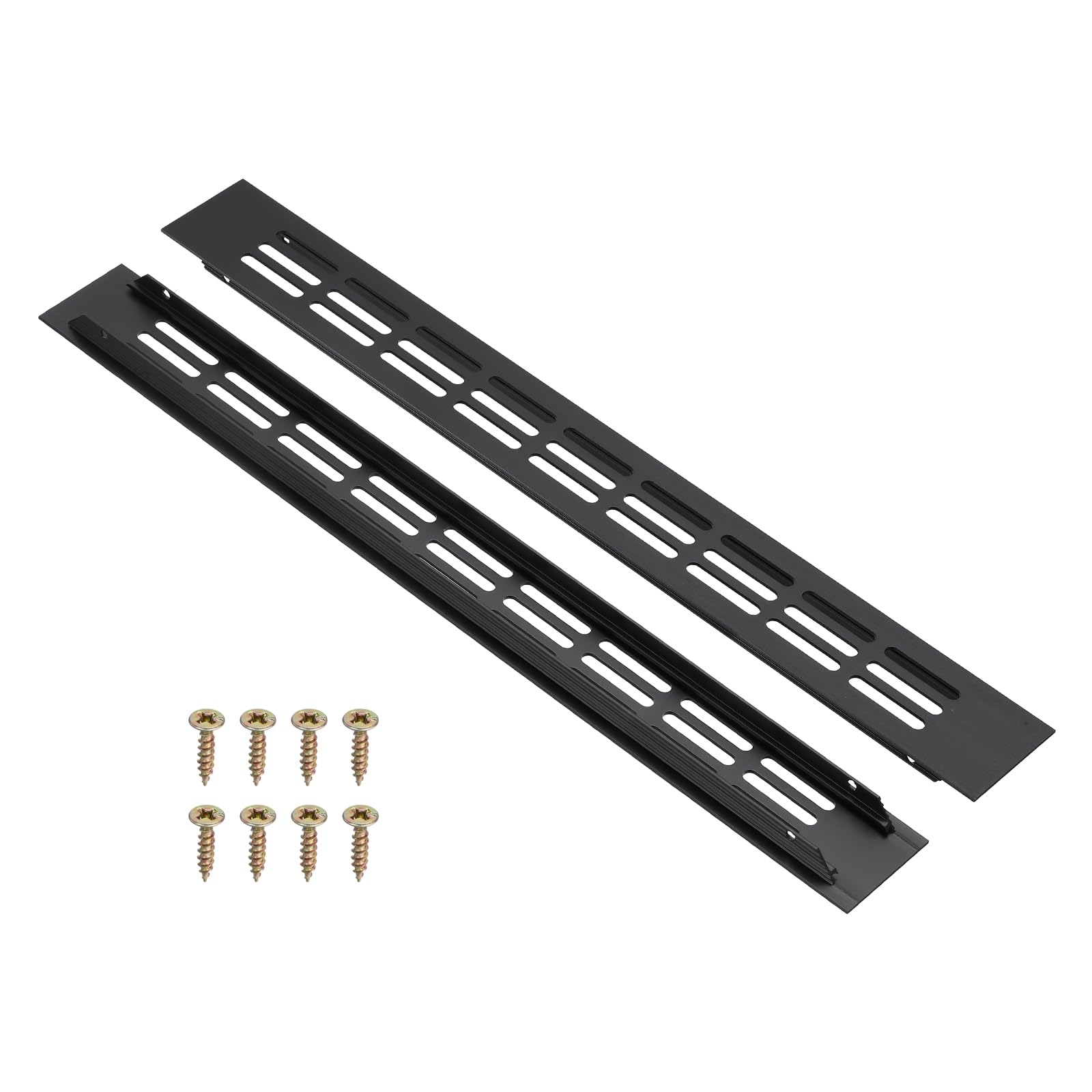 Couvercle d'aération à persiennes rectangulaires de 40,6 cm, grille noire pour meuble