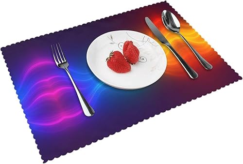 Miniatura 10 de Juego de 4 manteles individuales rectangulares, resistentes al calor, 4 manteles individuales impresos para cocina y comedor Caramelo 4,Bright