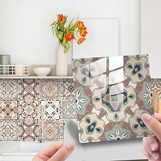 80pc Tile Stickers,Retro Traditional Wall Til...,