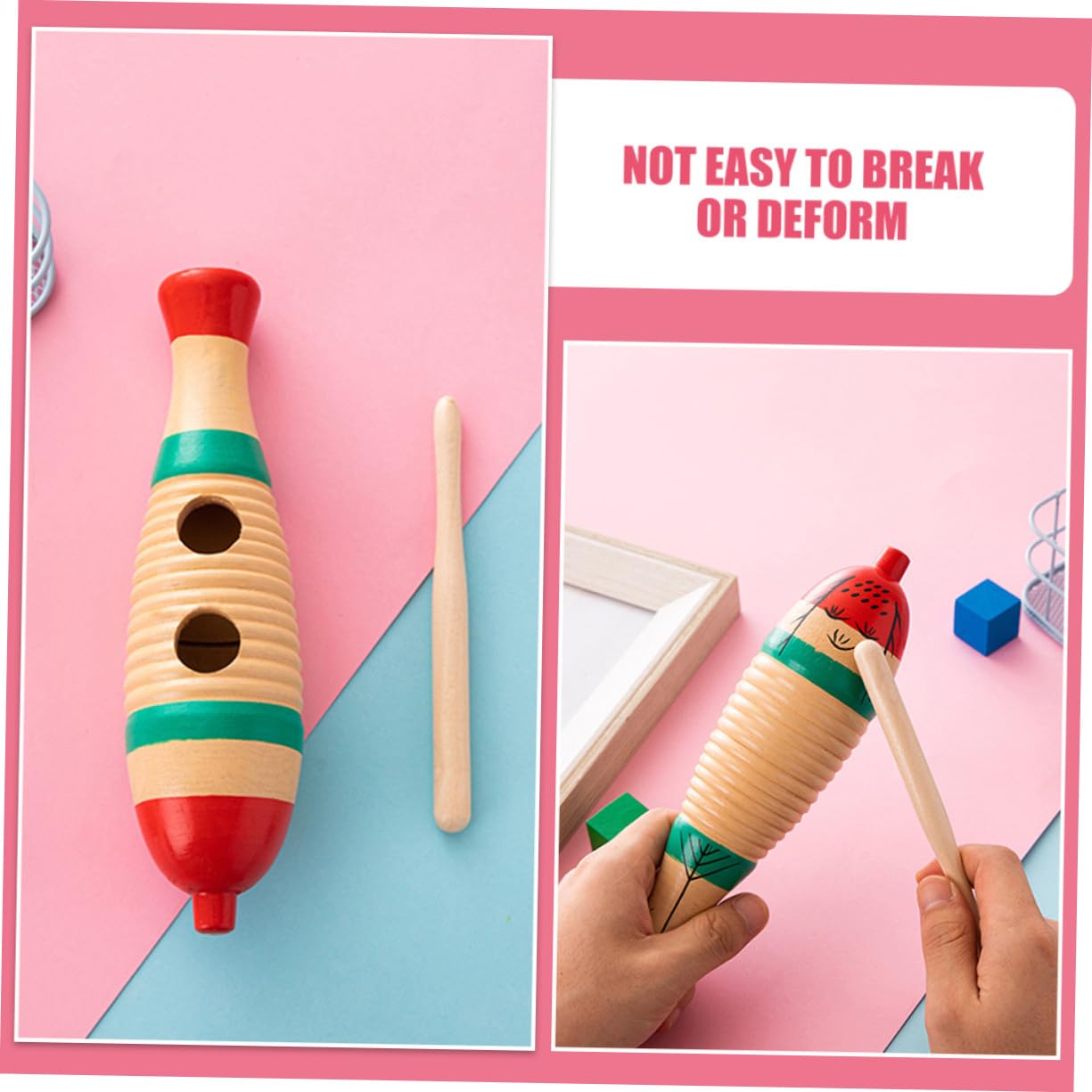 Giocattolo Musicale Percussione in Legno 4 Set per Ragazzo Ragazza | Design Delicato, Superficie Liscia, Facile da Riporre, Bastoncini di Legno per Ritmo