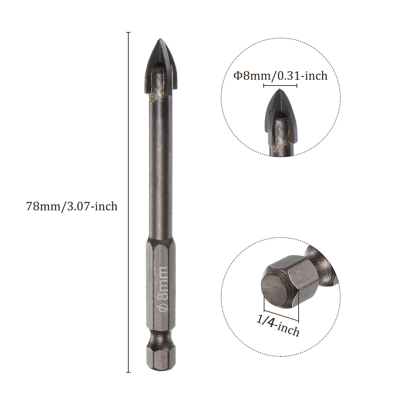 Kozelo 5pcs Titanium Masonry Drill Bit - Image 3