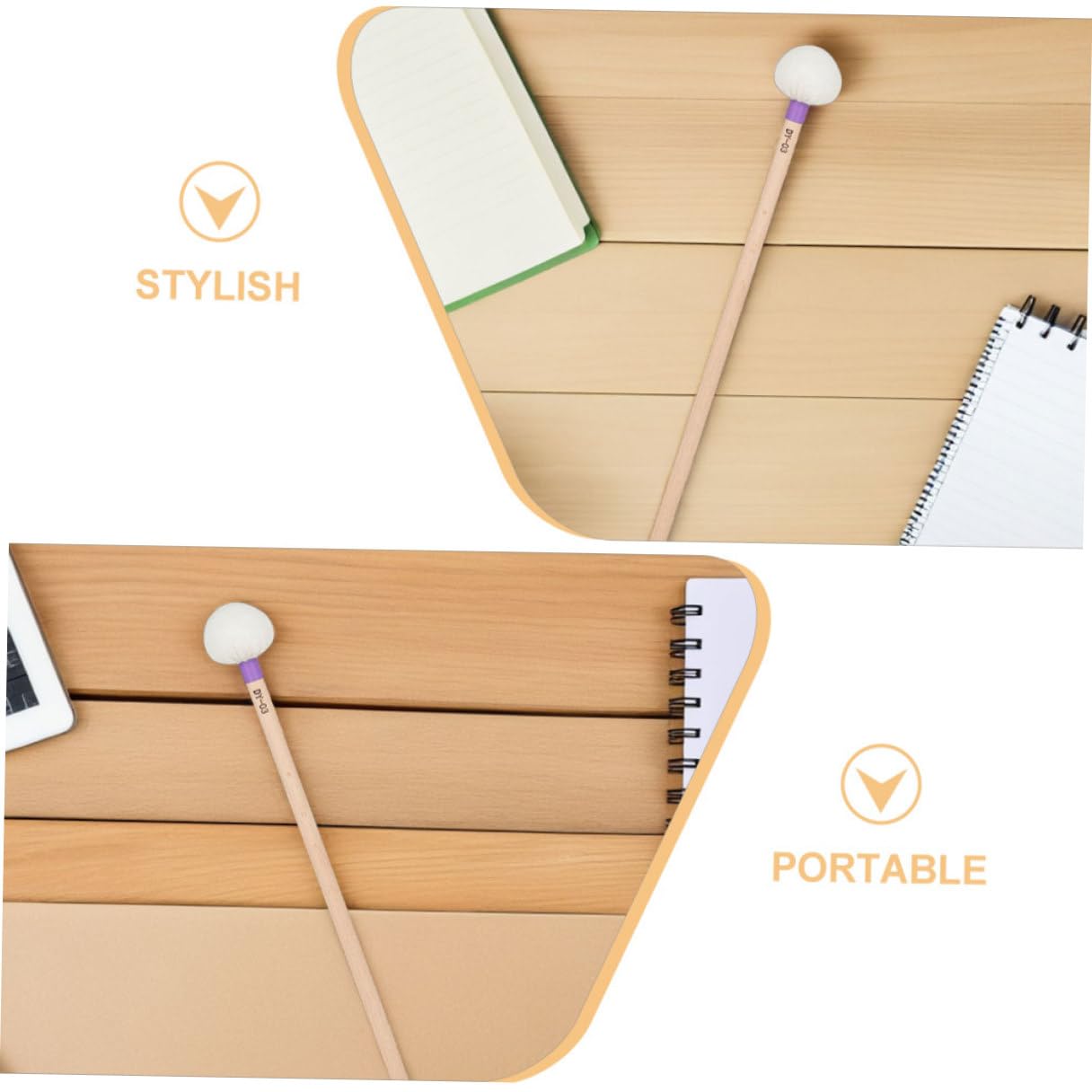 Mazos de Percusión de Fieltro Púrpura, 4 Piezas para Conciertos | Tono Claro y Afinación Precisa, Golpe Estable, Diseño Elegante para Actuaciones en Escenario