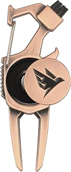 SWIFTEE Golf Divot Pitch Mark Repair Tool 7-in-1 - Club Holder, Brush, Clip Buckle, Groove Cleaner, Bottle Opener, Ball Marker, Divot Tool - Gift Box Included