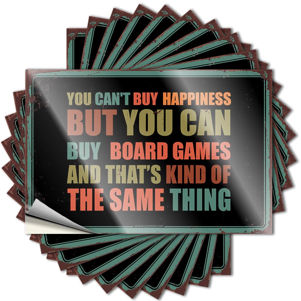 Decal Teen Peel and Stick - You Can't Buy Happiness But You Can Buy Board Games Case Retro Waterproof Vinyl for Western(6X9CM)