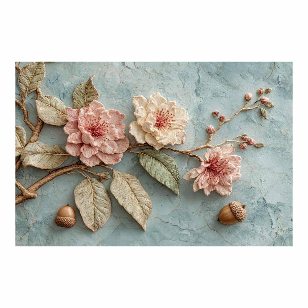 ZAMAEIU Forest Landscape Painting Branch-attached flower Canvas Artwork posters & prints Suitable for Living Room Bathroom Bedroom Home Wall Decoration(multicolored)-60x90cm Unframed