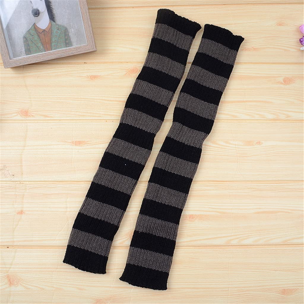 Calcetines hasta la rodilla Calcetines hasta la pantorrilla Calcetines a media pantorrilla a rayas de color a juego Conjunto de protección para piernas de baile Calcetines calentadores de piernas Ha