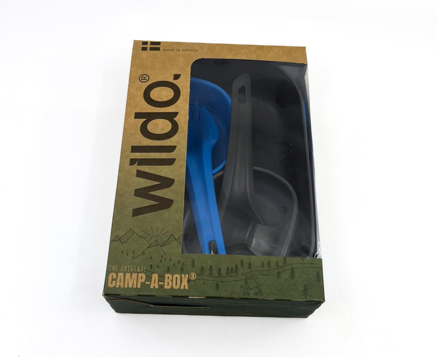 Wildo Wildo CAMP-A-BOX DUO Outdoor Army - Juego de cubiertos para supervivencia para camping, color azul claro y gris, talla única