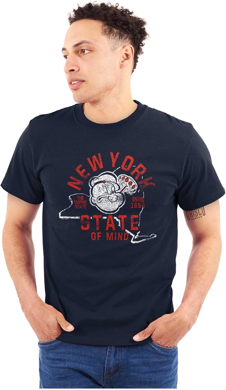 Brisco Brands Popeye Cartoon American States Graphic T Shirt Men or Women