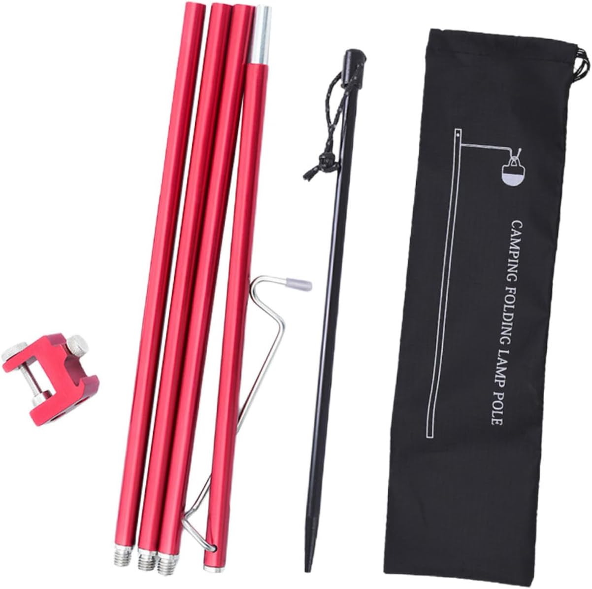 Outdoor Portable Light Pole Camping Lamp Pole Folding Stand Lamp Hanging Rack Essential for Outdoor Activities