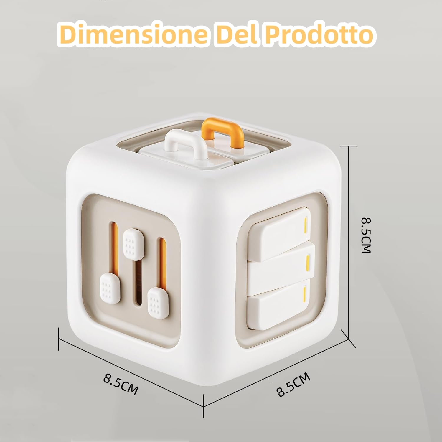 VORENUS Cubo attività 6-in-1 Montessori | Giocattolo Sensoriale Educativo per Bambini 1-3 Anni 12+ Mesi per Sviluppo Cognitivo e Motorio