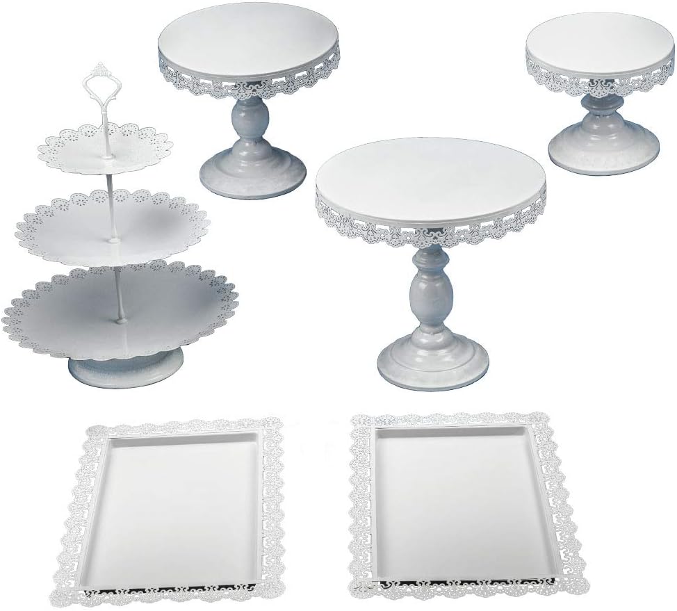 6Pcs Cake Stand Cake Holder Cupcake Stand Set Dessert Tower Wedding Party Display - Gold