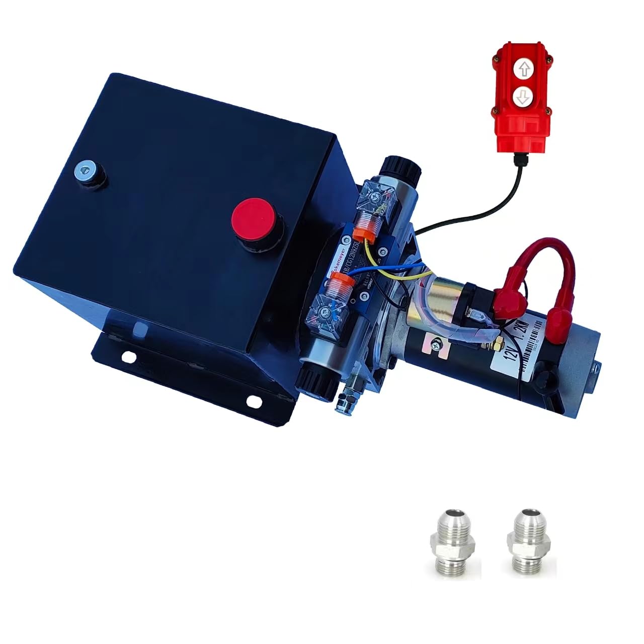 Hydraulic Power Unit for Dump Trailer Car Lifting Platforms, 2200PSI 12V DC Hydraulic Station Pump, Double Acting,1.2kW, 8 Quart