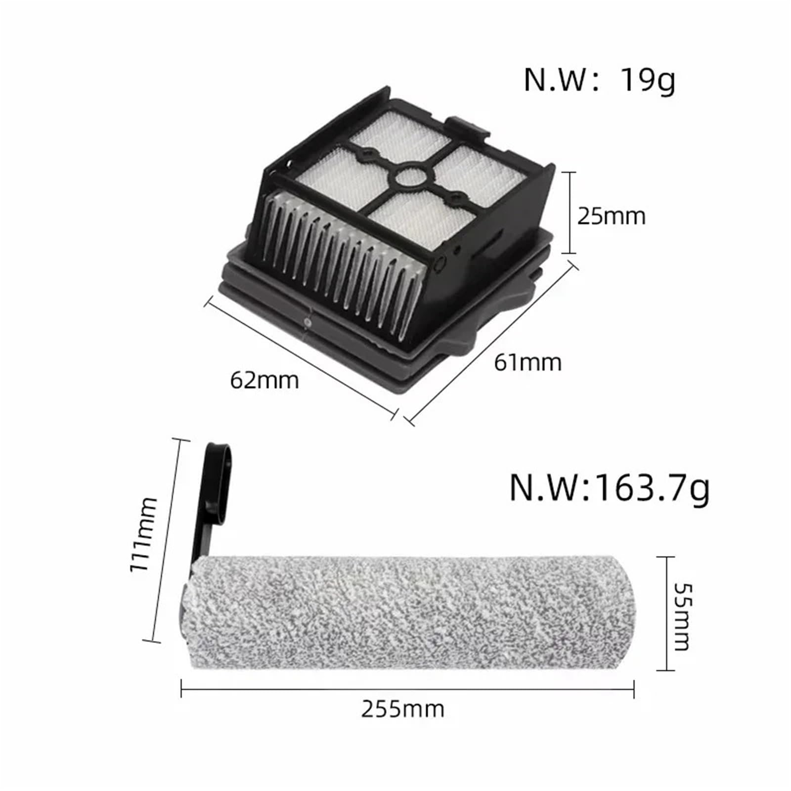 Compatibile con Tineco Floor One Switch S6/Stretch S6/S7 Stretch Aspirapolvere Ultra Wet Dry Spazzola a rullo consumabile Accessori filtro HEPA