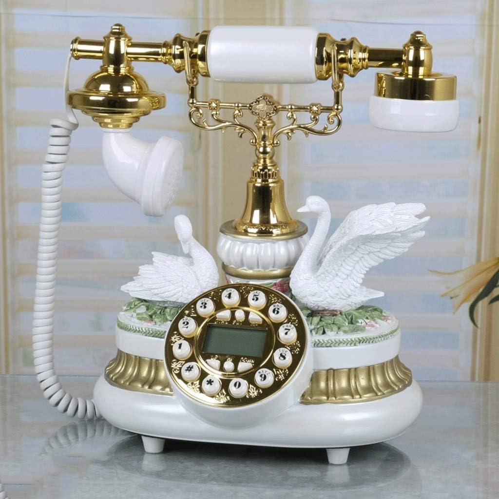 Antique Phone, Retro Vintage Telephone Phones Classic Desk Landline Phone with Real Time & Caller ID Display for Office Home Living Room Decor, Wonderful Gift (Color : B) (A)