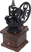 Moedor de café manual, moedor de café manual de madeira retrô moedor de café de ferro fundido moedor de café com manivela ajustável e finura