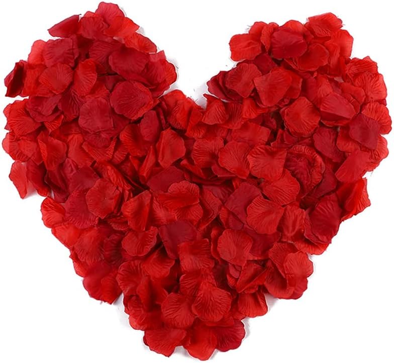 Tomedeks 2000 unids sin Sabor PA Pétalos de Rosa Boda Rosas Artificiales Falsas Rosas Pétalos Flores (Rojo) (Rojo)
