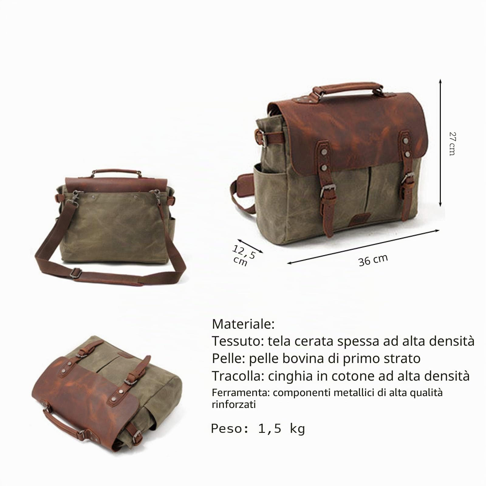 YUANZHOU borsa Laterali Moto Pelle Borse Morbide Tela
