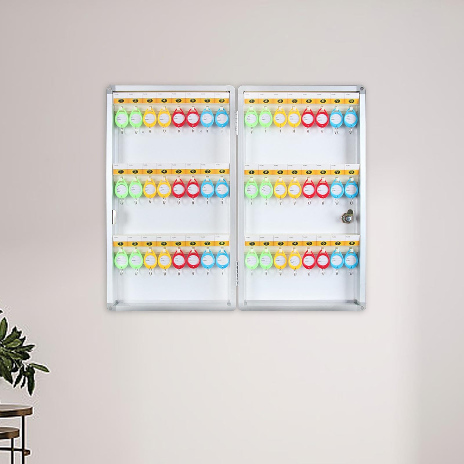 Boîte à Clés Sécurisée, Armoire à Clés Murale, étui de Rangement pour Clés de Bureau, de Location de Voiture Ou D'hôtel, 48 Position